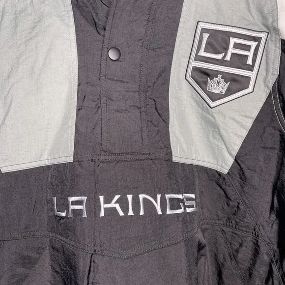 New Starter Los Angeles Kings Pullover Jacket Mens Size Large Rare NHL Hockey LA - Picture 4 of 9